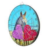 白と茶色の馬のバレンタインハート ダーツボード (正面右)