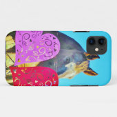 白と茶色の馬のバレンタインハート Case-Mate iPhoneケース (裏面(横))