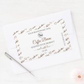 白と茶色のWordクラウド製品ラベルのロゴの追加 長方形シール (封筒)