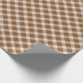 白と茶色市松模様に ラッピングペーパー (角)