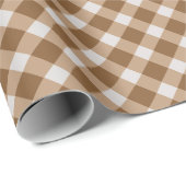 白と茶色市松模様に ラッピングペーパー (ロールコーナー)