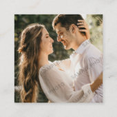 白と茶色 |ウェディングRSVP QRコード エンクロージャーカード (裏面)