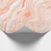 白と薄いオレンジ色の大理石 ラッピングペーパー (角)