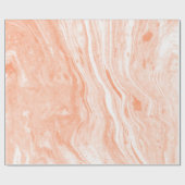 白と薄いオレンジ色の大理石 ラッピングペーパー (フラット)