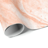 白と薄いオレンジ色の大理石 ラッピングペーパー (ロールコーナー)