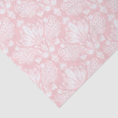 白と薄いピンクのヴィンテージフローラのマスクのパターン 薄葉紙 (詳細)