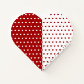 白と赤いハートのハート形 ノートブック (裏面)
