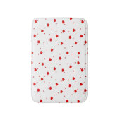 白と赤いハートのパタモダンーン バスマット (正面縦)
