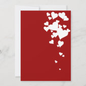 白と赤いハート結婚式招待状 招待状 (裏面)