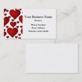 白と赤いハート 名刺 (正面/裏面)