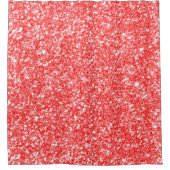 白と赤きらめくグリッター シャワーカーテン (正面)