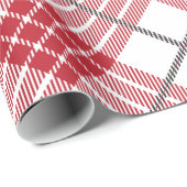 白と赤と灰色のアクセントの格子模様 ラッピングペーパー (ロールコーナー)