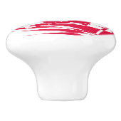 白と赤のアブストラクト・イリュージョン・セラミック・ノブ セラミックノブ (側面)