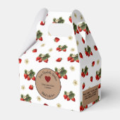 白と赤のイチゴ素朴の食品ギフト フェイバーボックス (正面サイド)