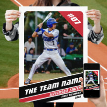 白と赤のカスタマイズ可能な野球選手へのプレゼント