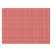白と赤のギンガムパターン | コットン市松模様に テーブルクロス (正面(横))