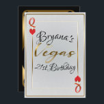 白と赤のクイーンのハートラスベガス21st誕生日 招待状<br><div class="desc">カスタマイズイベント</div>