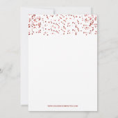 白と赤のコンフェッティ 現代のホリデーパーティー 招待状 (裏面)