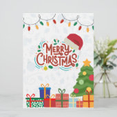 白と赤のシンプルクリスマス シーズンカード (スタンド正面)