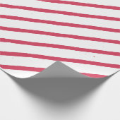 白と赤のストライプクリスマス ラッピングペーパー (角)