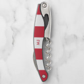 白と赤のストライプモノグラム ソムリエナイフ (裏面)