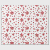 白と赤のスノーフレークのホリデーラッピング紙 ラッピングペーパー (フラット)