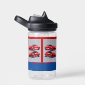 白と赤のスポーティスポーツカー愛好家 ウォーターボトル (右面)