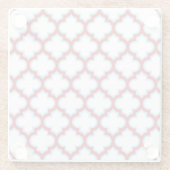 白と赤のトレリス、ラティス、クローバー ガラスコースター (裏面)