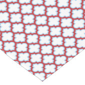 白と赤のトレリス、ラティス、クローバー ショートテーブルランナー (コーナー)