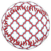 白と赤のトレリス、ラティス、クローバー ソフトボール (正面左)