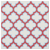 白と赤のトレリス、ラティス、クローバー ファブリック (見本)