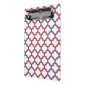 白と赤のトレリス、ラティス、クローバー ミニクリップボード (アングル2)