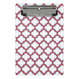 白と赤のトレリス、ラティス、クローバー ミニクリップボード