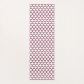 白と赤のトレリス、ラティス、クローバー ヨガマット (裏面)