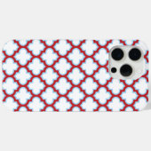 白と赤のトレリス、ラティス、クローバー Case-Mate iPhoneケース (裏面 (横))