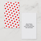 白と赤のドット柄 名刺 (正面/裏面)