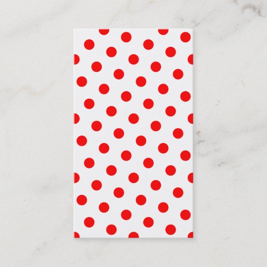 白と赤のドット柄 名刺 (正面)