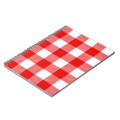 白と赤のバッファローのプレイド ノートブック (左側)