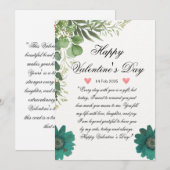 白と赤のバレンタインラブカード シーズンカード (正面/裏面)