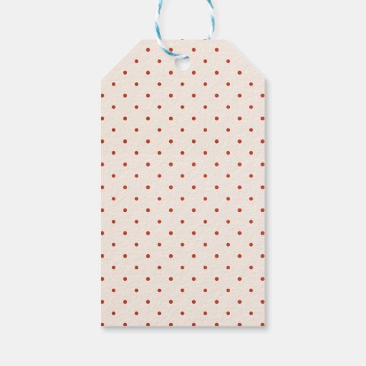 白と赤のパターンのドット楽しいクリスマス ギフトタグ (裏面)