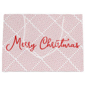 白と赤のフェスティバルパターン ラージペーパーバッグ (正面)