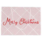 白と赤のフェスティバルパターン ラージペーパーバッグ (裏面)