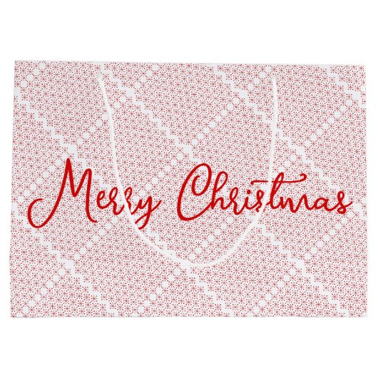 白と赤のフェスティバルパターン ラージペーパーバッグ (裏面)