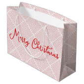 白と赤のフェスティバルパターン ラージペーパーバッグ (裏面アングル)