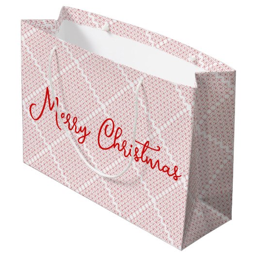 白と赤のフェスティバルパターン ラージペーパーバッグ (裏面アングル)