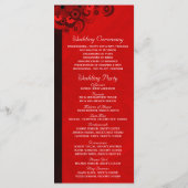白と赤のフローラ結婚式 プログラムテンプレート プログラム (裏面)