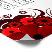 白と赤のフローラ15のテー結婚ブルの座席表 ポスター (角)