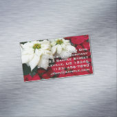 白と赤のポインセティアスIIクリスマスホリデー マグネット名刺 (インサイチュ)