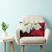 白と赤のポインセティアスIIクリスマスホリデー ランバークッション (椅子)