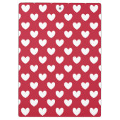 白と赤のポルカハート クリップボード (裏面)